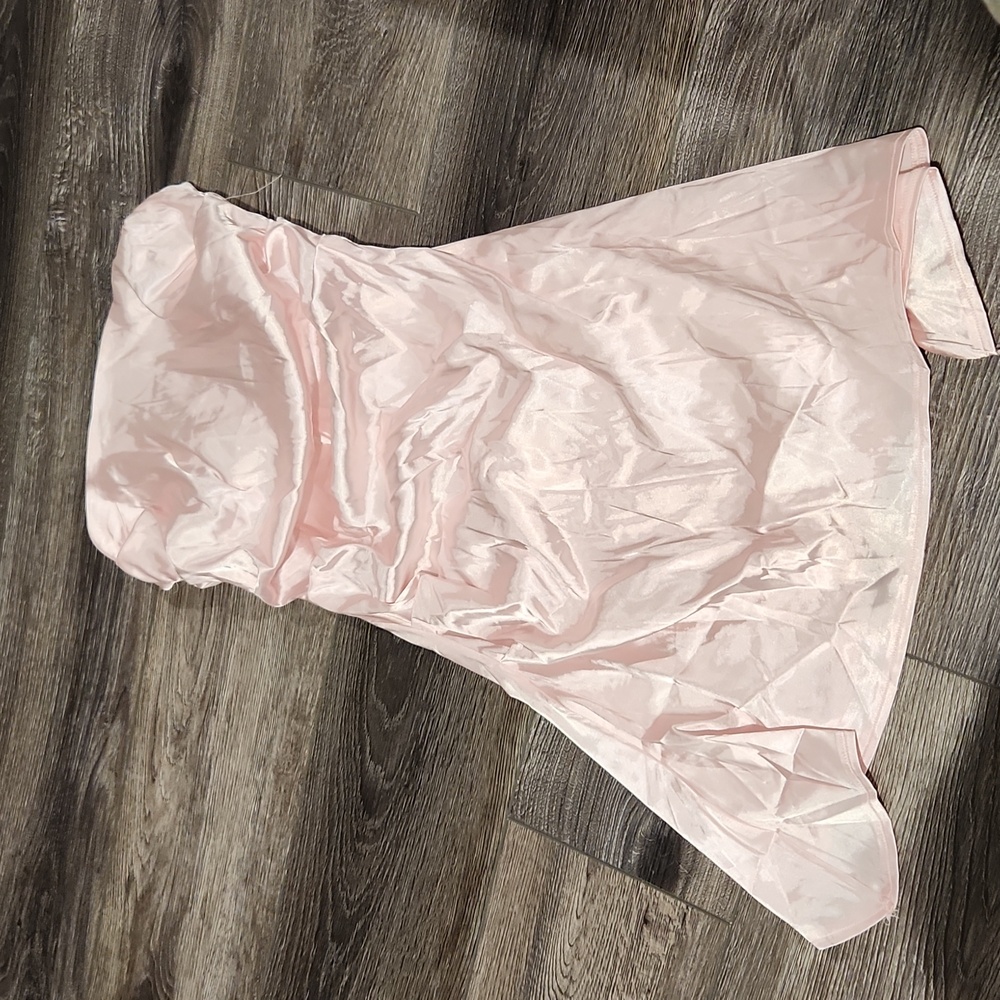Light pink, strapless dress, silk
